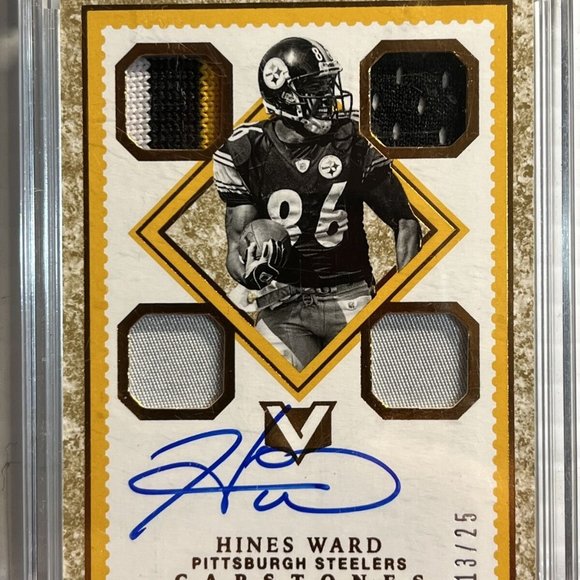 2017 Panini Vertex Football￼ Legend Capstones￼ Hines Ward￼ #13/25 Game Jerseys 4 - Picture 1 of 2